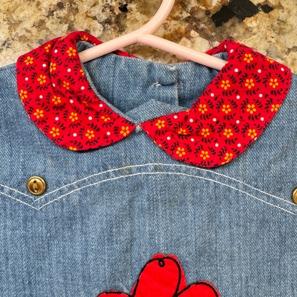 Denim Shirt With Red Sleeves and Western Appliqué - Picture 8 of 8